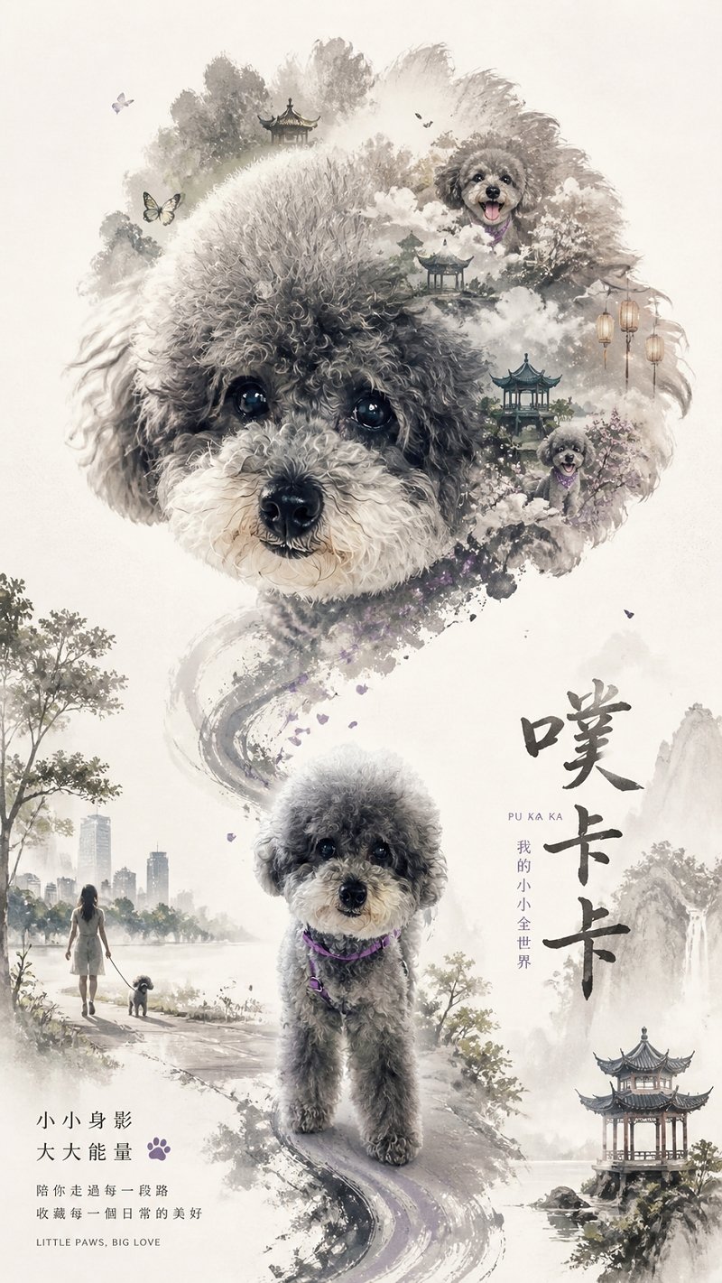 AI生成圖：人物主題水墨海報